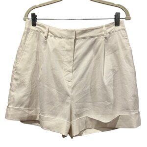 Rag & Bone Ivy Linen Blend Stretch Cuffed Shorts, White, 10